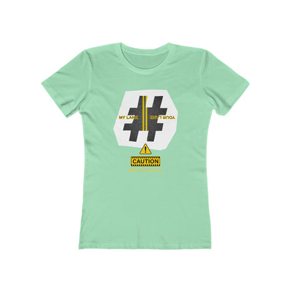 Black White Yellow Lanes Tee - Women’s Boyfriend Fit Celebration T-Shirt
