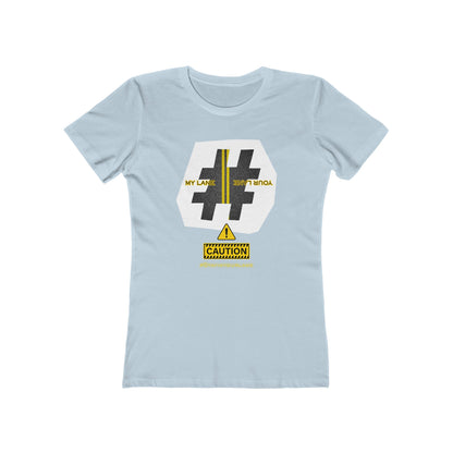 Black White Yellow Lanes Tee - Women’s Boyfriend Fit Celebration T-Shirt