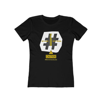 Black White Yellow Lanes Tee - Women’s Boyfriend Fit Celebration T-Shirt