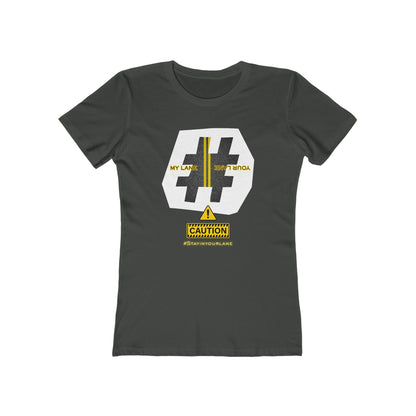 Black White Yellow Lanes Tee - Women’s Boyfriend Fit Celebration T-Shirt