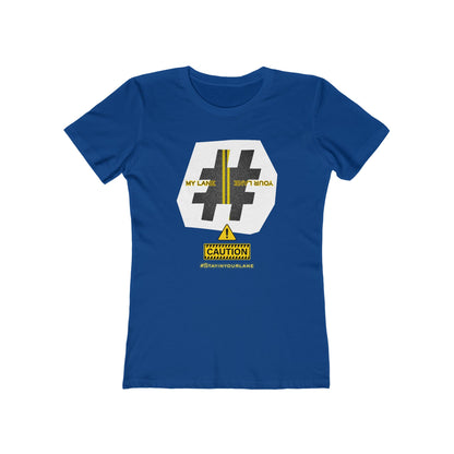 Black White Yellow Lanes Tee - Women’s Boyfriend Fit Celebration T-Shirt