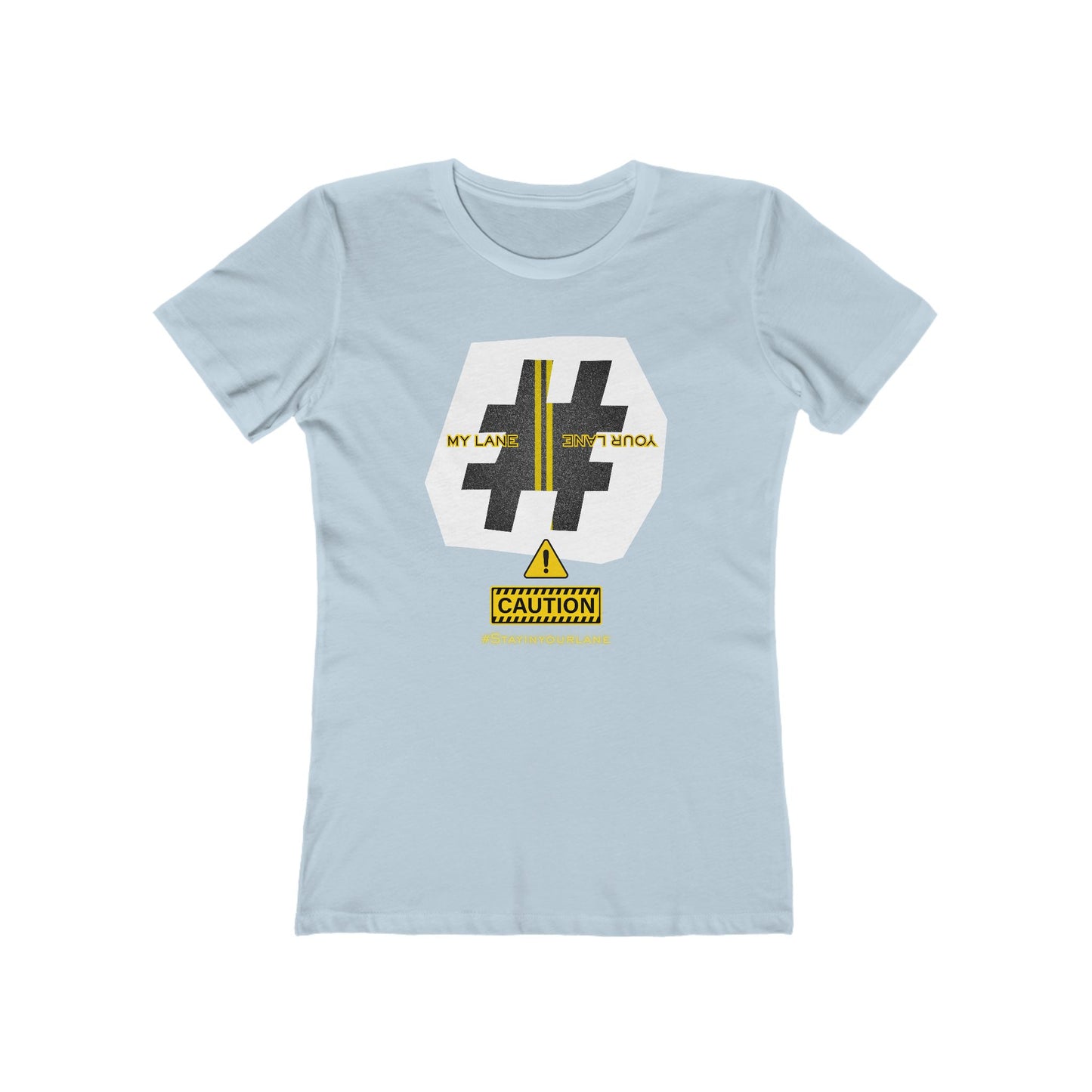 Black White Yellow Lanes Tee - Women’s Boyfriend Fit Celebration T-Shirt