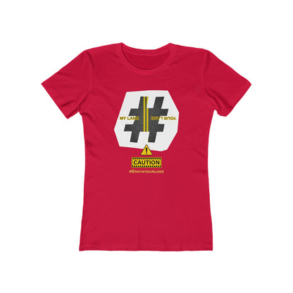 Black White Yellow Lanes Tee - Women’s Boyfriend Fit Celebration T-Shirt