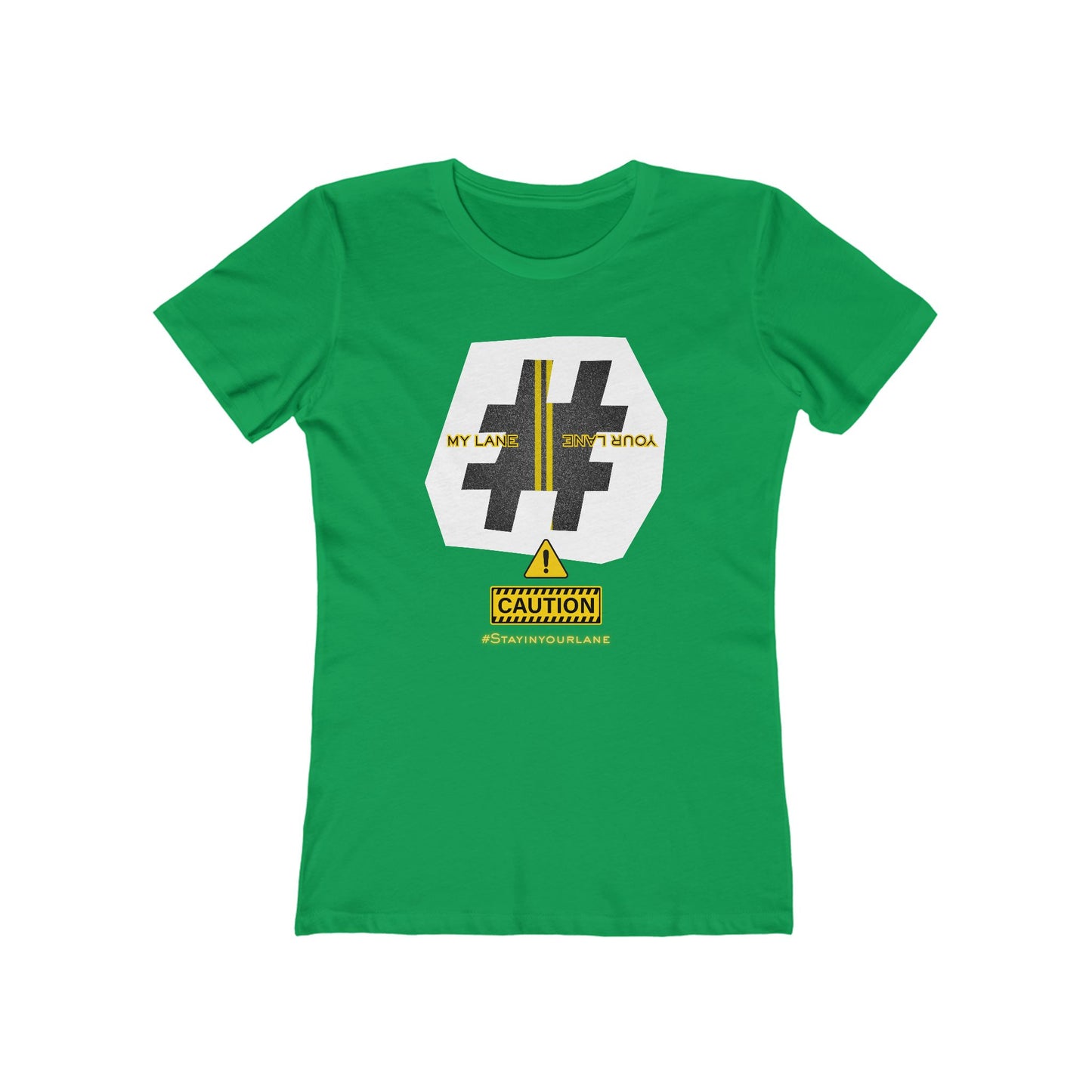 Black White Yellow Lanes Tee - Women’s Boyfriend Fit Celebration T-Shirt