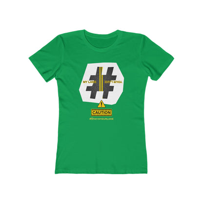 Black White Yellow Lanes Tee - Women’s Boyfriend Fit Celebration T-Shirt