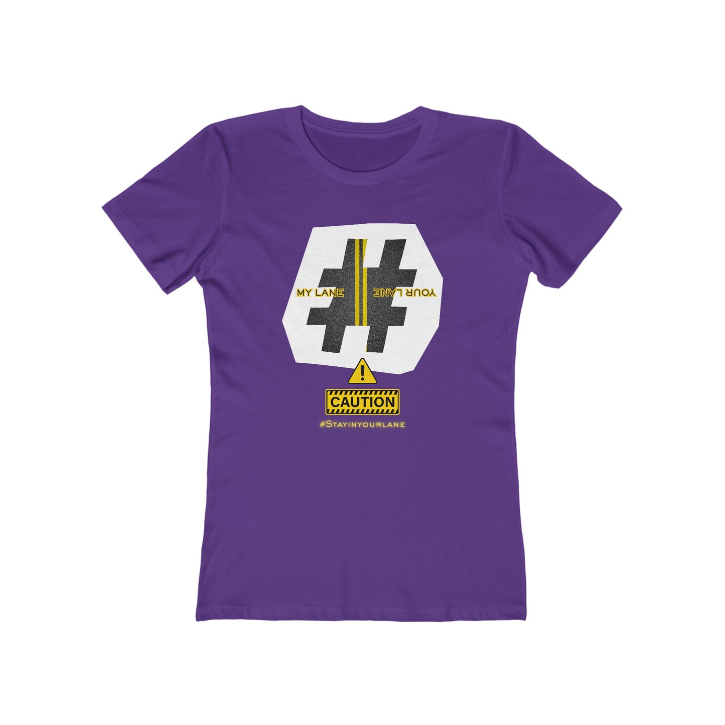 Black White Yellow Lanes Tee - Women’s Boyfriend Fit Celebration T-Shirt