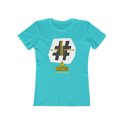 Black White Yellow Lanes Tee - Women’s Boyfriend Fit Celebration T-Shirt
