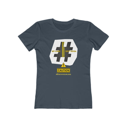 Black White Yellow Lanes Tee - Women’s Boyfriend Fit Celebration T-Shirt