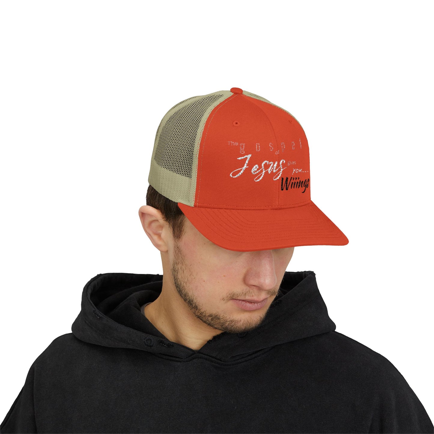 Unisex The Gospel of Jesus Gives... Snapback Trucker Cap - Embroidered