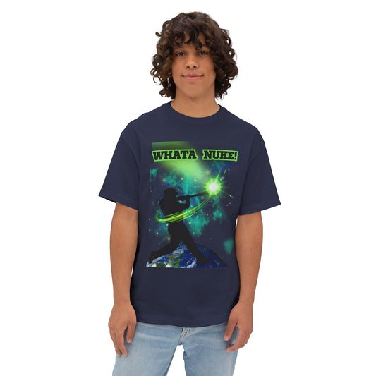 Whata Nuke Baseball Tee – Oversized Box Graphic T-Shirt
