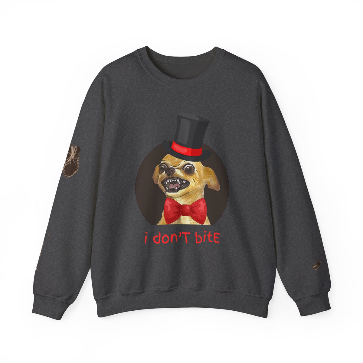 I Don't Bite w/Rips - Graphic Crewneck Sweatshirt