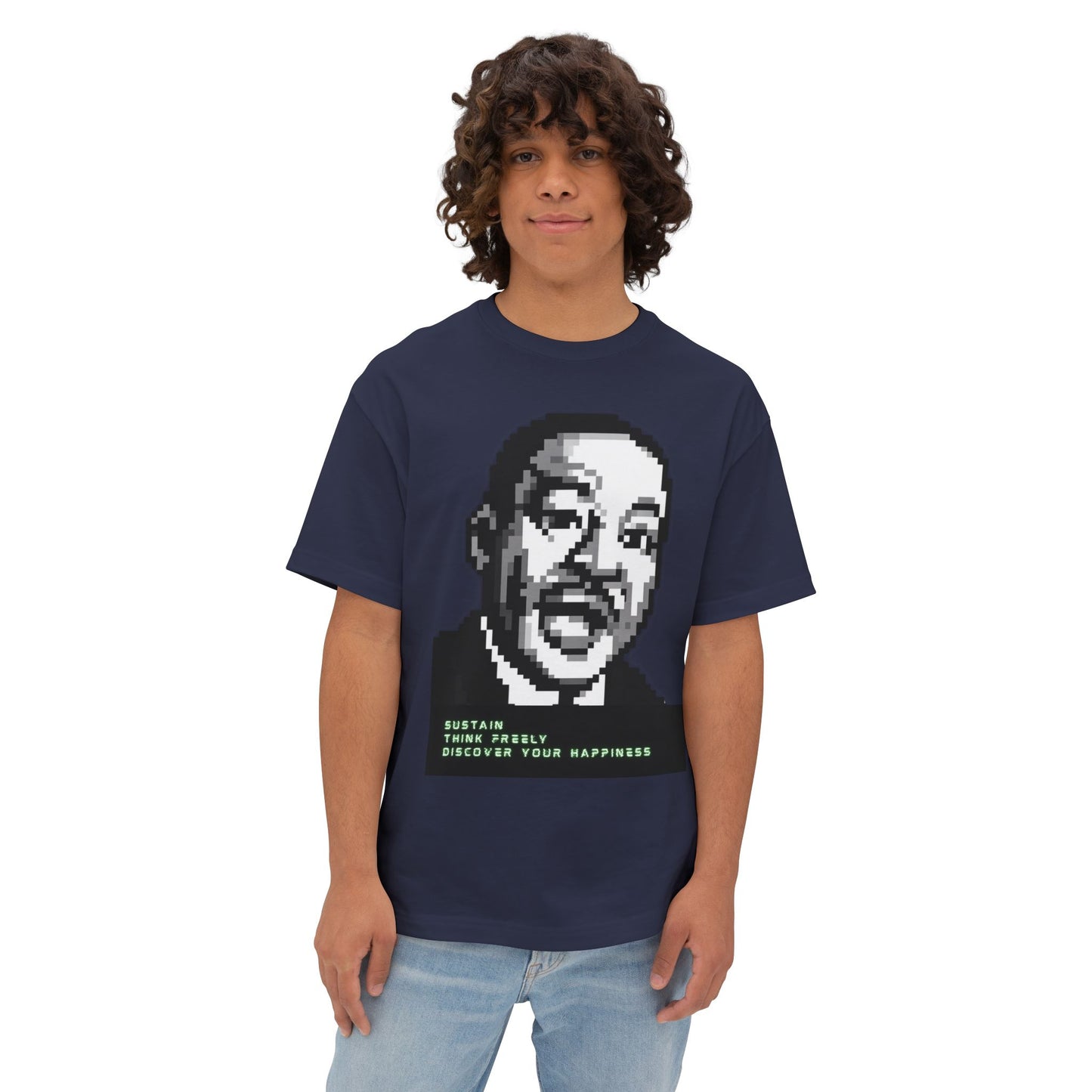 MLK Pixel Tee – Oversized Box Graphic T-Shirt