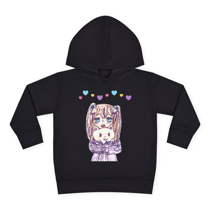 Cute Kawaii Heart Plushie Design Anime Girl - Toddler Hoodie RS3326