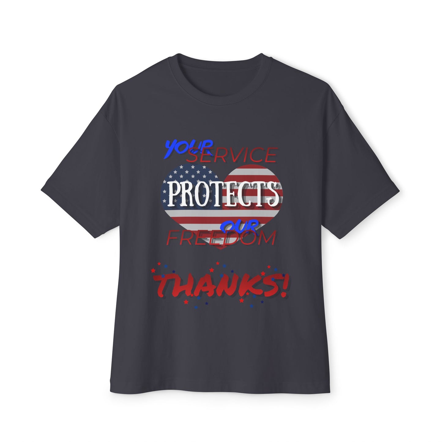 Thanks 4 Service Memorial Day – Oversized Box Graphic T-Shirt