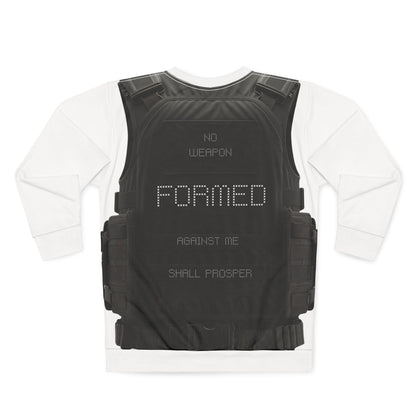 'No Weapon Formed...'Tactical Vest Sweatshirt - AOP Printed Crewneck
