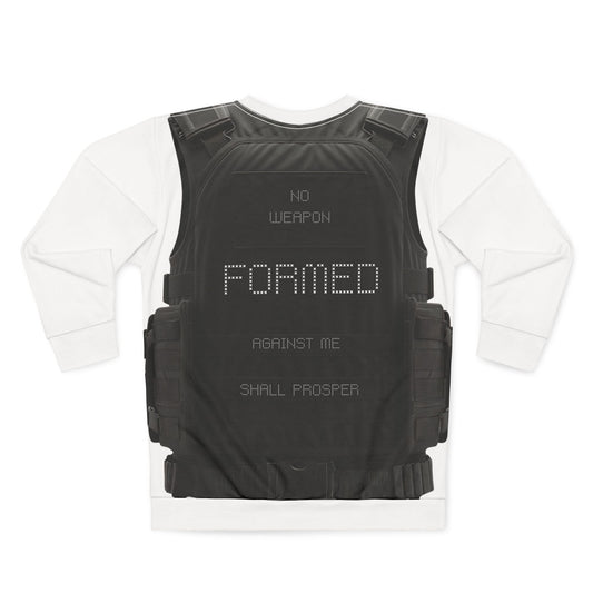 'No Weapon Formed...'Tactical Vest Sweatshirt - AOP Printed Crewneck
