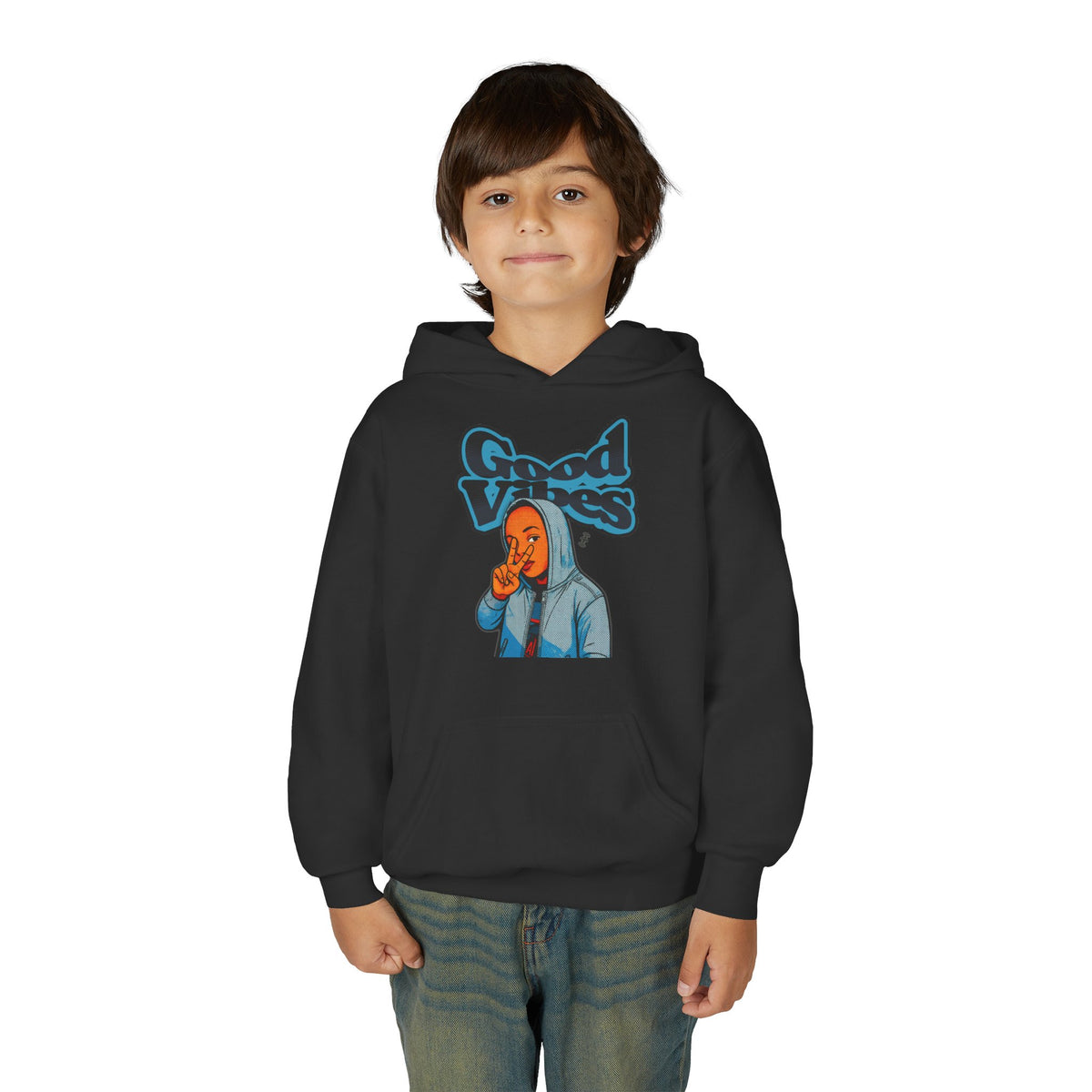 Peace Good Vibes - Kids/Youth Hoodie Gildan 18500B
