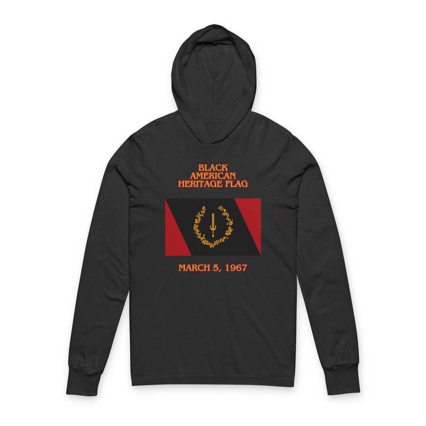 Black American Heritage Flag - Hooded Long Sleeve T-Shirt