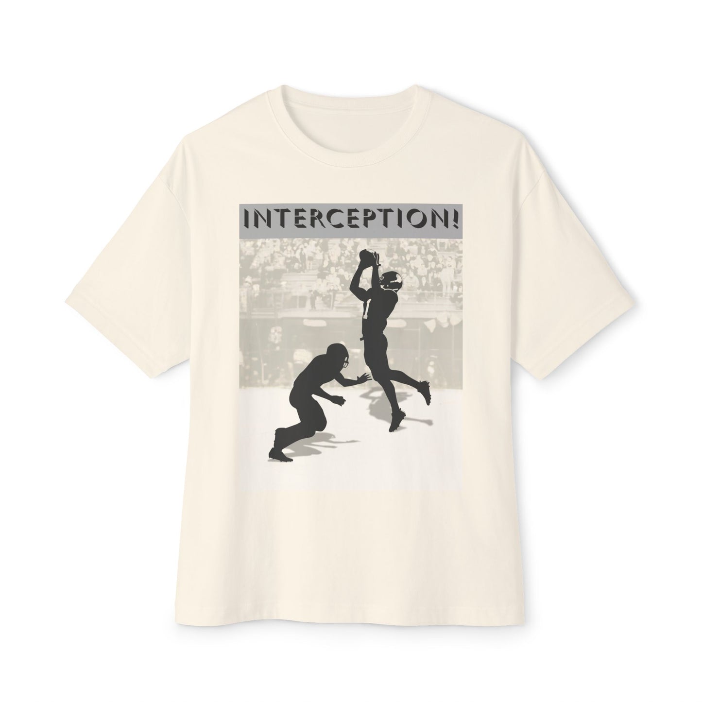 Football Interception Tee – Oversized Box Graphic T-Shirt