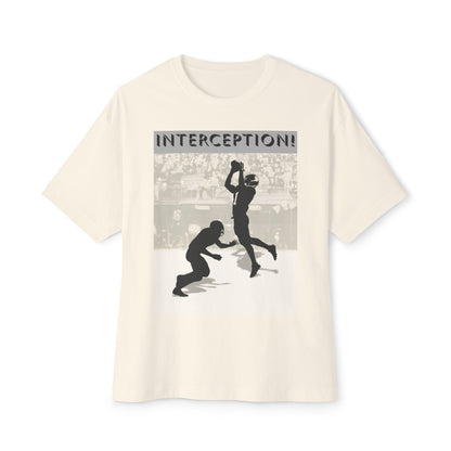Football Interception Tee – Oversized Box Graphic T-Shirt