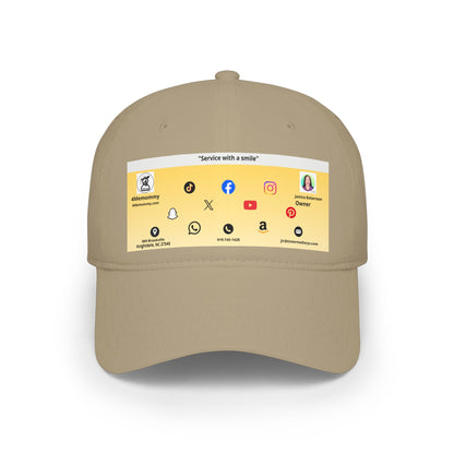 Yellow Gradient Business Card Hat - Low Profile Baseball Cap (Print)
