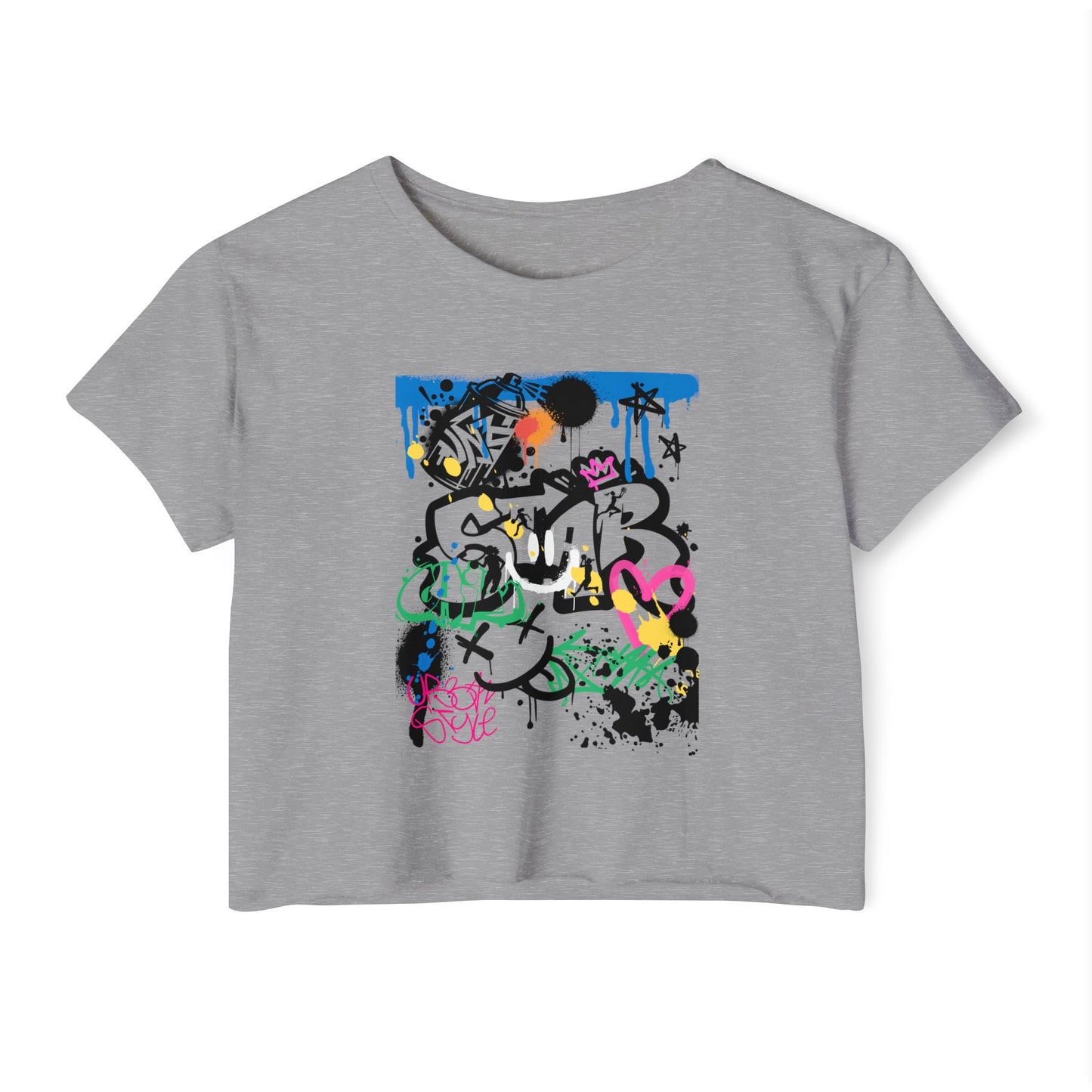 Graffiti Women B Ball Tee  — Women's Crop Top T-Shirt