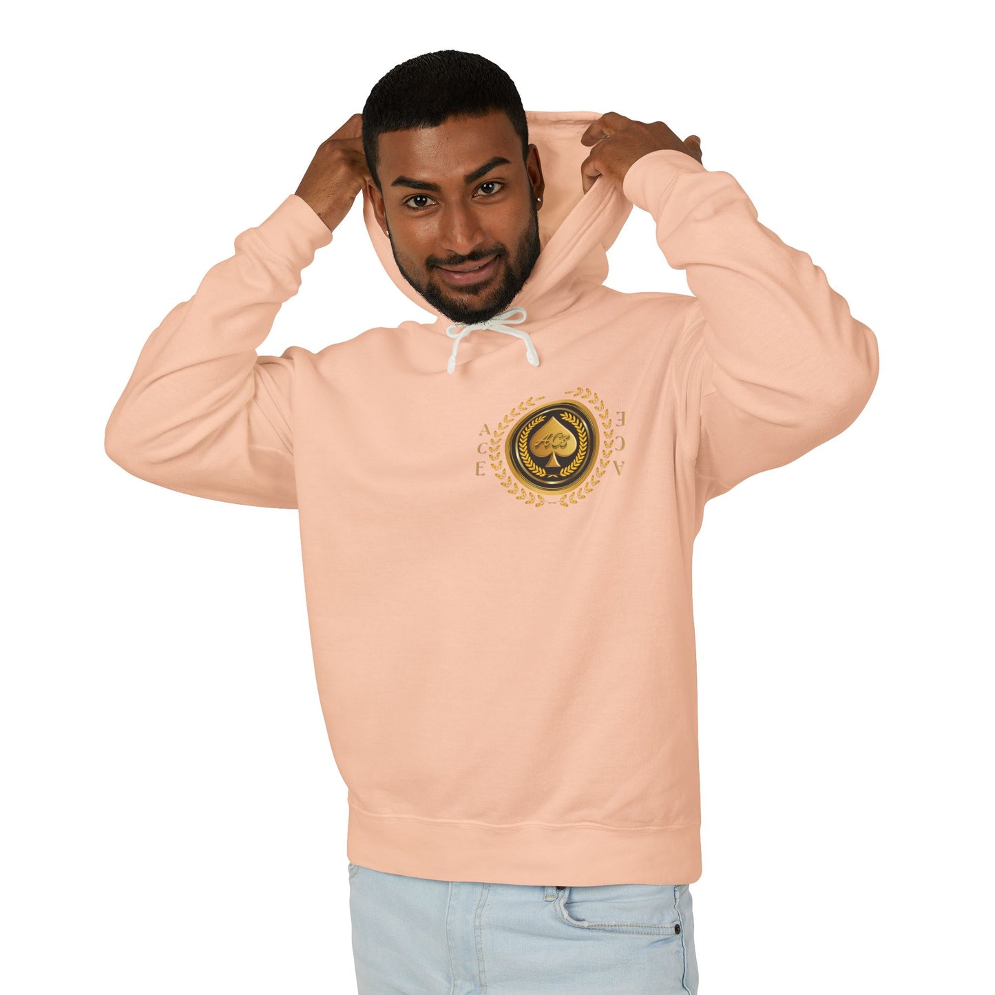 Unisex Gold Ace — Lightweight Hooded Sweatshirt