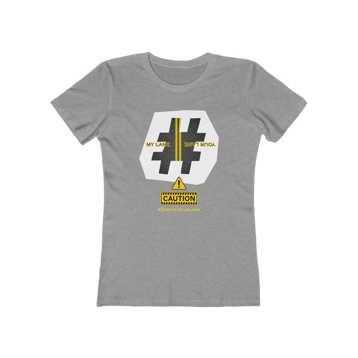 Black White Yellow Lanes Tee - Women’s Boyfriend Fit Celebration T-Shirt