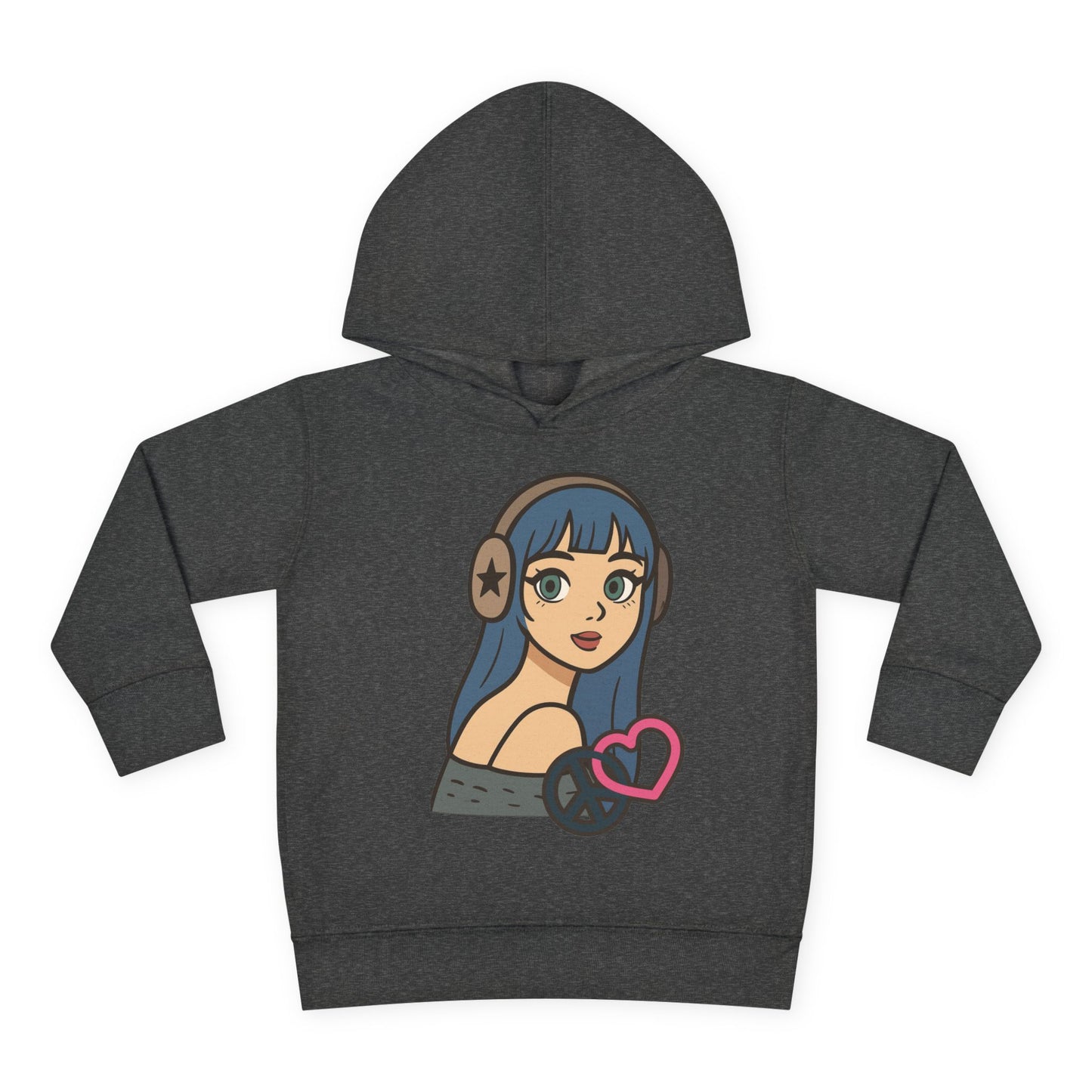 In Her Happy Wearing Headphones - Toddler Hoodie RS3326