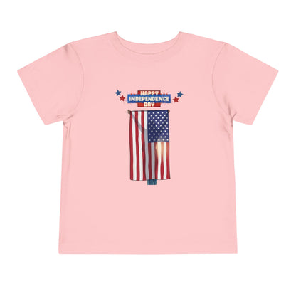 July 4th Flag Holder Tee - Toddler Graphic T-Shirt