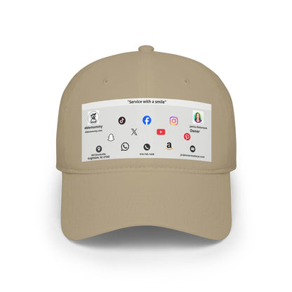 Gray Business Card Hat - Low Profile Baseball Cap (Print)