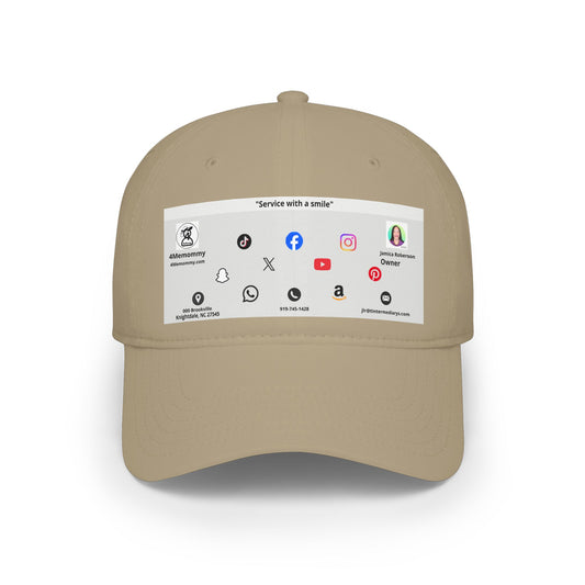 Gray Business Card Hat - Low Profile Baseball Cap (Print)