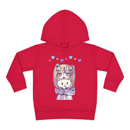 Cute Kawaii Heart Plushie Design Anime Girl - Toddler Hoodie RS3326