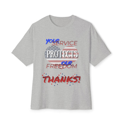 Thanks 4 Service Memorial Day – Oversized Box Graphic T-Shirt