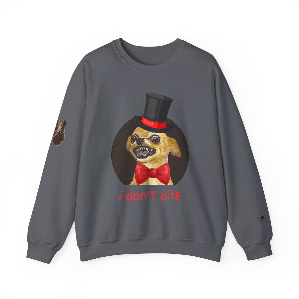 I Don't Bite w/Rips - Graphic Crewneck Sweatshirt