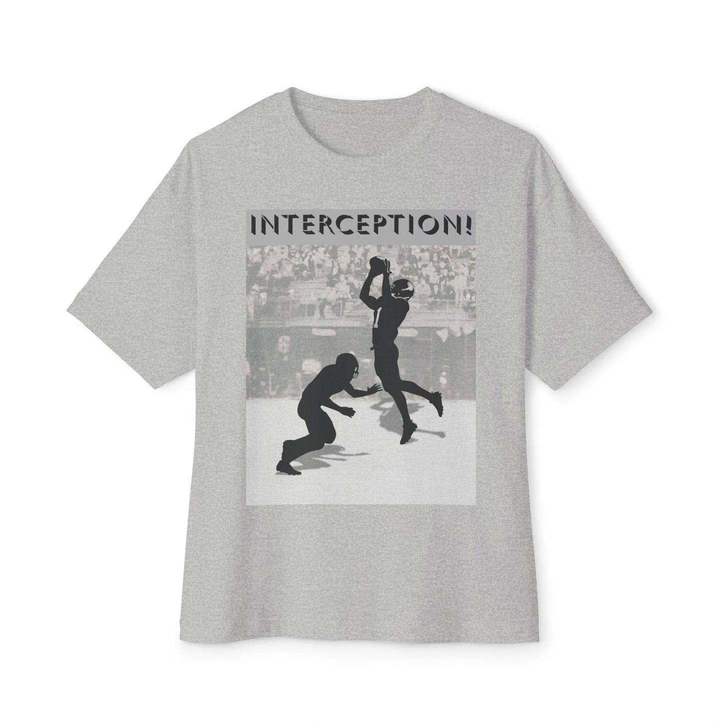 Football Interception Tee – Oversized Box Graphic T-Shirt
