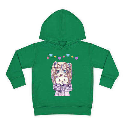 Cute Kawaii Heart Plushie Design Anime Girl - Toddler Hoodie RS3326