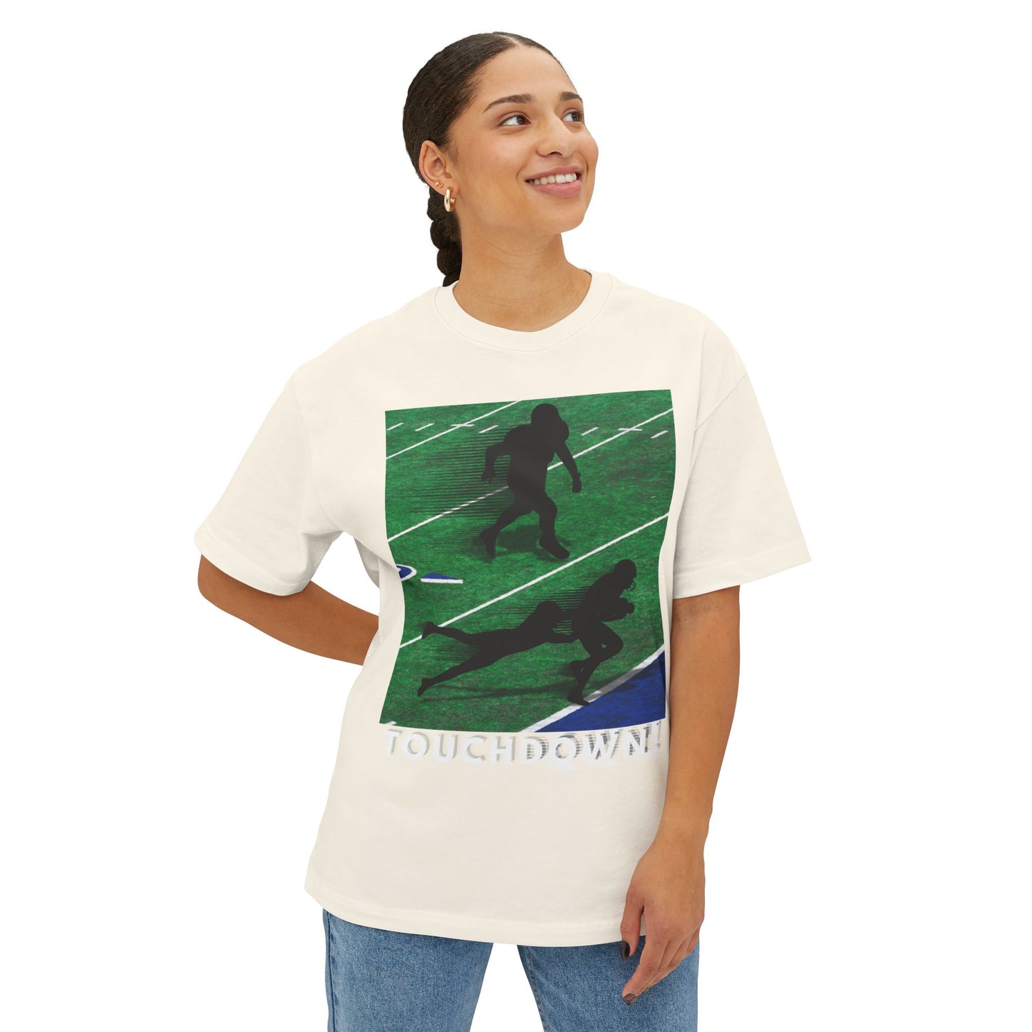 Touchdown Football Tee – Oversized Box Graphic T-Shirt
