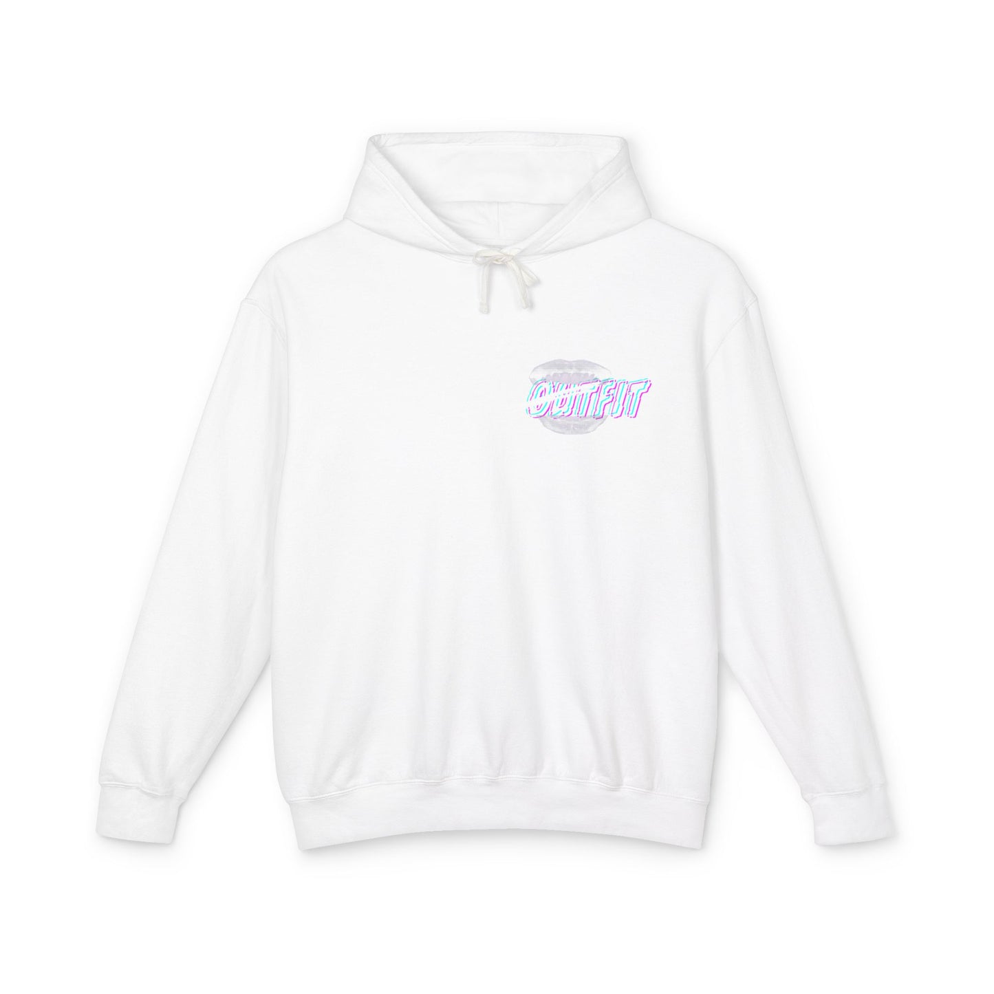 Unisex Mouth Fit Glitch — Lightweight Hooded Sweatshirt