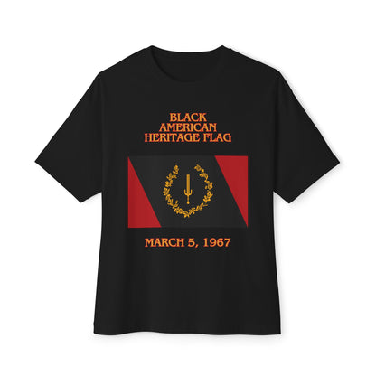 Black American Heritage Flag Tee – Oversized Box Graphic T-Shirt