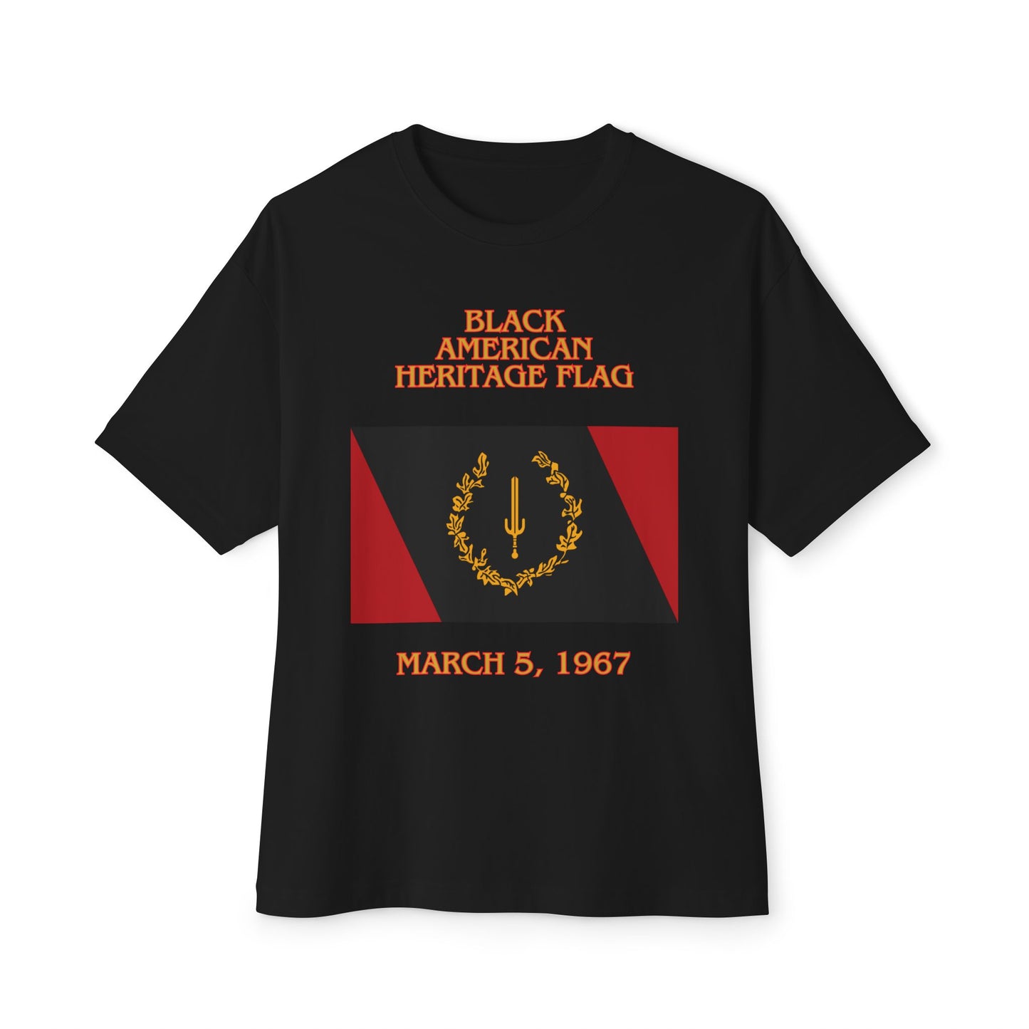 Black American Heritage Flag Tee – Oversized Box Graphic T-Shirt