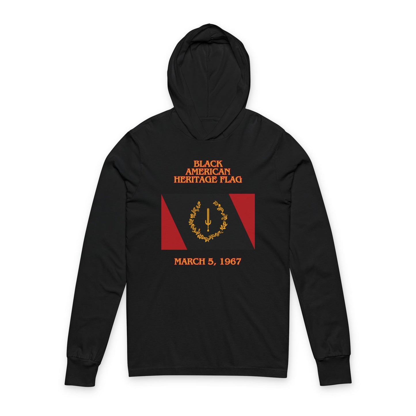 Black American Heritage Flag - Hooded Long Sleeve T-Shirt