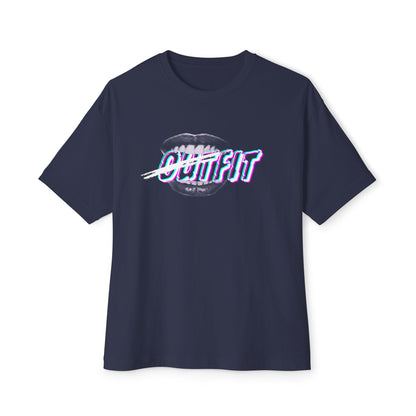 Mouth Fit Glitch Tee – Oversized Box Graphic T-Shirt