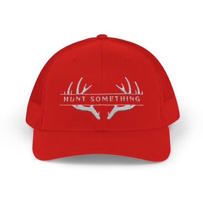 Unisex Hunt Something Deer Snapback Trucker Cap - Embroidered