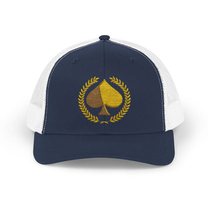Unisex Gold Ace Snapback Trucker Cap - Embroidered