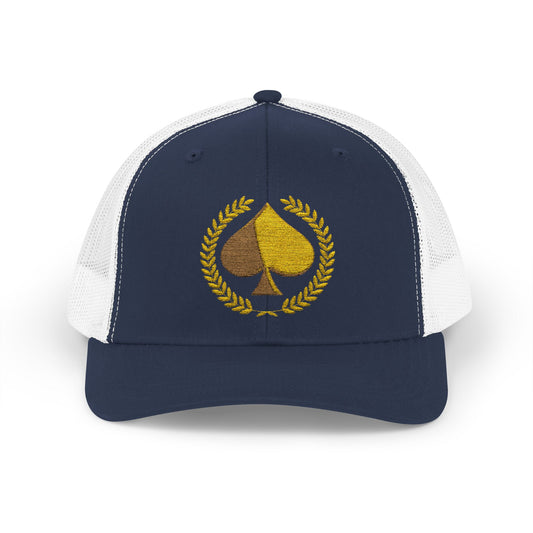Unisex Gold Ace Snapback Trucker Cap - Embroidered
