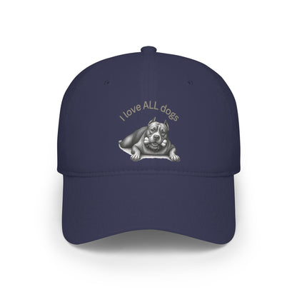 Unisex I love ALL Dogs Low-Profile Baseball Cap - Printed
