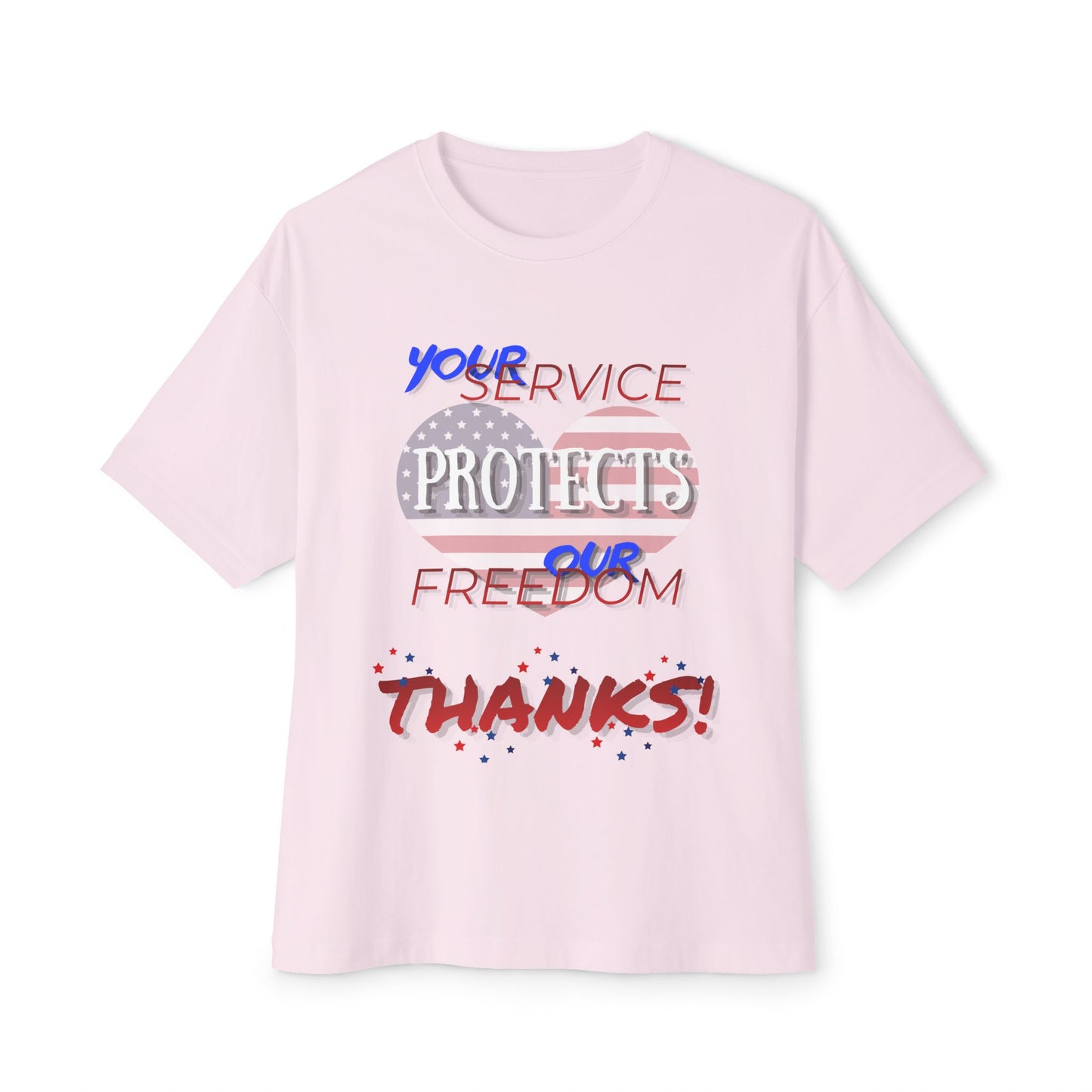 Thanks 4 Service Memorial Day – Oversized Box Graphic T-Shirt