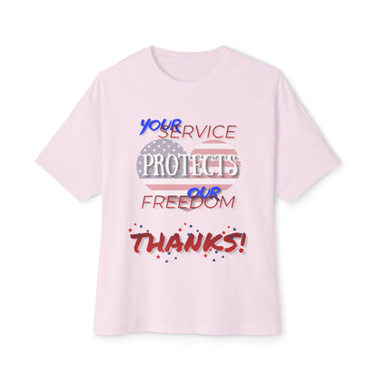 Thanks 4 Service Memorial Day – Oversized Box Graphic T-Shirt
