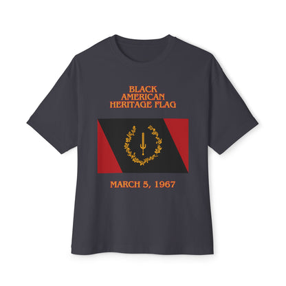 Black American Heritage Flag Tee – Oversized Box Graphic T-Shirt